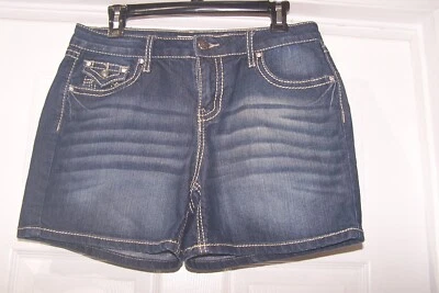 Earl Jean Shorts Womens 10 Bling Embroidery Blue Jean - Image 1 of 3