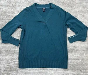 Canyon River Blues Sweater Womens 20-22W Green Longsleeve Casual - Picture 1 of 11
