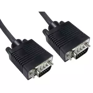 1m VGA PC to Monitor Cable SVGA Lead Male to Male Black 15 Pin HD15 1 Metre - Picture 1 of 1