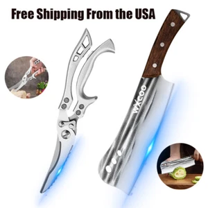 Professional Kitchen Chicken Bone Scissors Chef's Knife Slicing Knives Cleavers - Picture 1 of 21