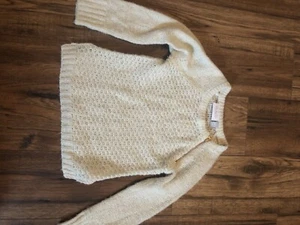 childrens place Toddler Girls white sweater gold zipper XS 4 - Picture 1 of 3