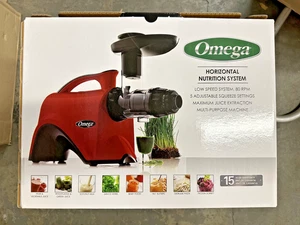 Omega NC900R Horizontal Nutrition System Slow Masticating Juicer 150-Watts (Red) - Picture 1 of 2
