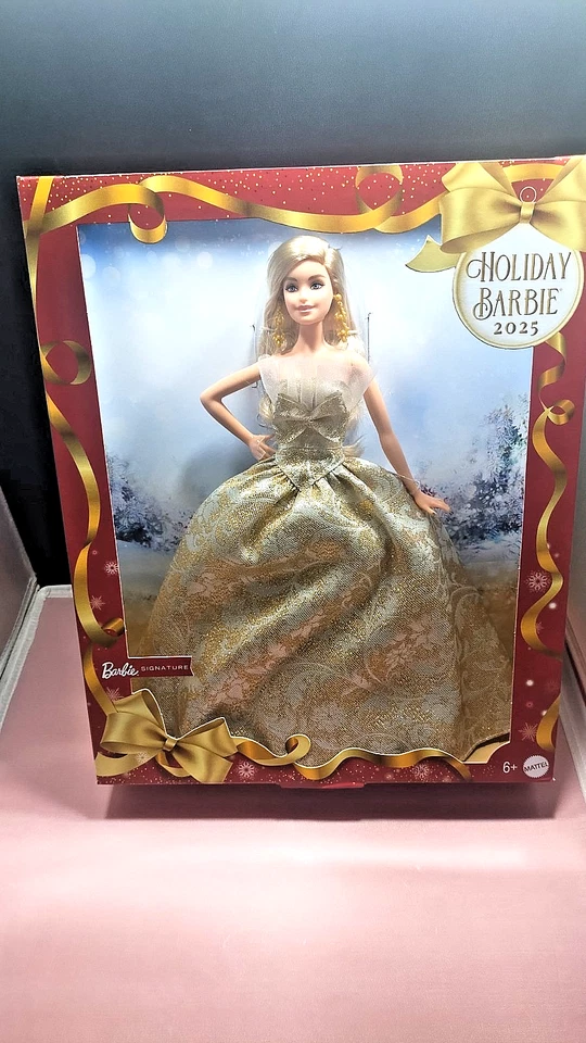 2025 BARBIE HOLIDAY FASHION DOLL BLONDE HAIR BLUE EYES MATTEL CODE JBH95