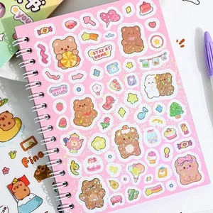 16Sheets/Book Cute Kpop Decorative Sticker DIY Kawaii Scrapbooking Decor - Afbeelding 1 van 14