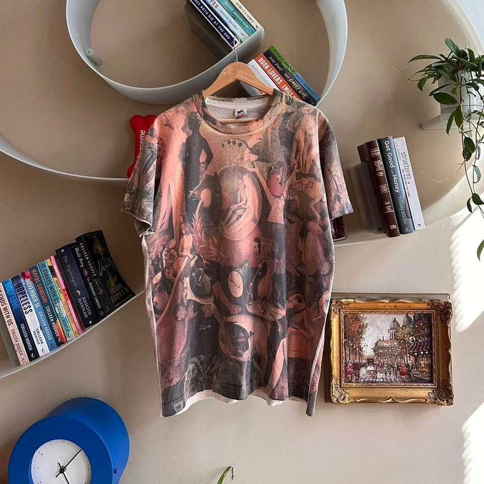 Vintage Garden Of Earthy Delights Archaic Smile Art Shirt Size L - Image 1 of 4