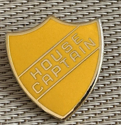 Vintage  Yellow House  Captain Sheild  Enamel Badge - Image 1 of 2