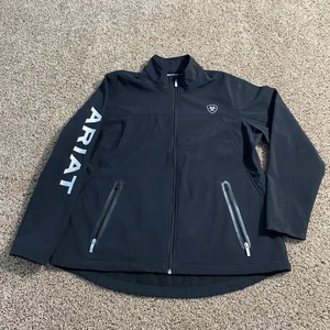 Ariat Jacket Womens 1X Black Softshell Full Zip AriatTEK Logo Equestrian Outdoor - Picture 1 of 7