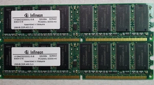 Infineon 2x256Mb RAM modules, HYS64D32300GU-5-13, PC3200U-30330-A0 - Picture 1 of 1