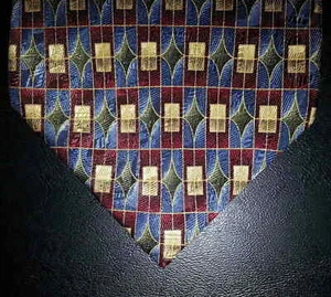 Alexander Lloyd Tie Silk Blue Maroon Gold Green Geometric Design NIB t3198  - Picture 1 of 6