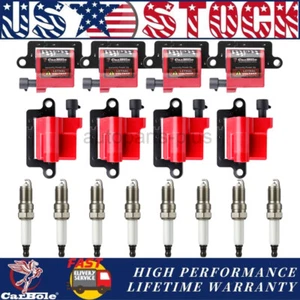 Square Ignition Coil Pack + Spark Plug for Cadillac Chevy GMC Tahoe Sierra D581 - Picture 1 of 24