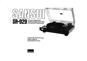 Operating Instructions-Betriebsanleitung für Sansui SR-929 - Bild 1 von 1