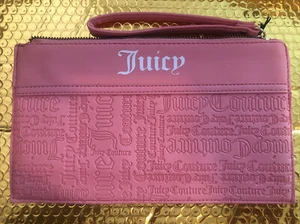 NEW Juicy Couture Deboss Logo Pink Icing “Shout It Out” Wristlet~Gorgeous Color - Picture 1 of 11