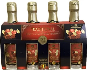 Delafaille Belgische Schokoladentrüffel Mini Champagnerflaschen, 4er Pack, je 150g - Bild 1 von 8