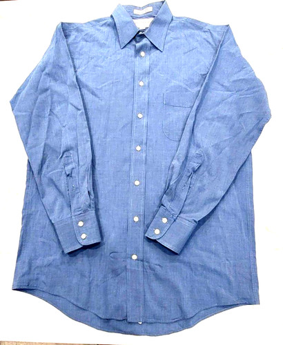 Camicia elegante vintage Burberrys of London uomo 15 32 blu made in USA