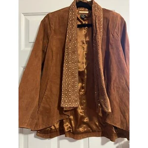 IMAN Jacke Platinum Collection Wildleder camel perforiertes Revers| Größe M - Bild 1 von 4