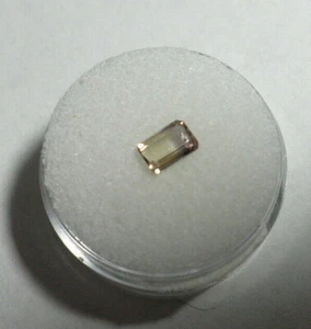 Natürlicher bolivianischer unbehandelter AMETRIN 0,62ct 6x4mm Smaragdschliff A2911 - Bild 1 von 5