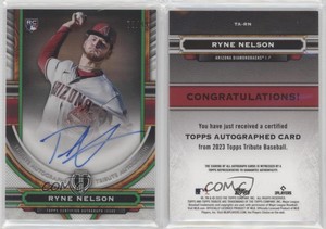 2023 Topps Tribute Tribute Auto Green /99 Ryne Nelson #TA-RN Rookie Auto RC