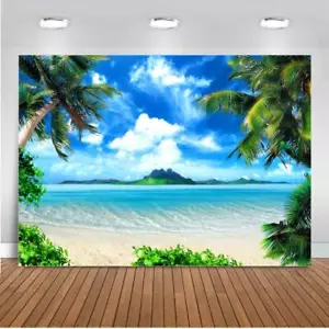 7x5ft Summer Beach Theme Backdrop Hawaii Beach Backdrop Tropical Luau Summer ... - Picture 1 of 7