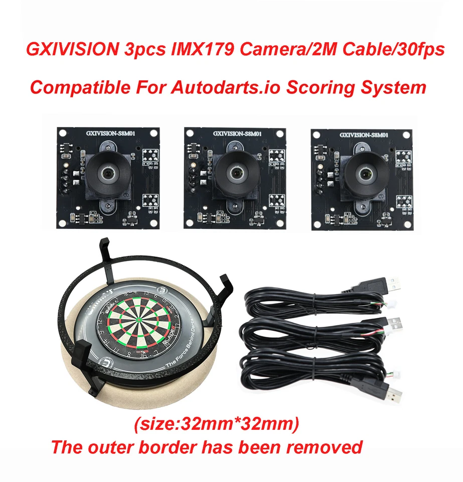 GXIVISION IMX179 USB Kamera 30fps 2m Kabel,keine Verzerrung,Autodarts.io Scoring - Bild 1 von 4