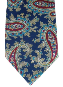 Marks and Spencer Paisley tie vintage 1980s 1990s washable - Picture 1 of 3
