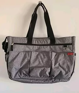 Skip Hop Duo Double Signature Diaper Bag Baby Messenger Tote Gray, 22x15 - Picture 1 of 13