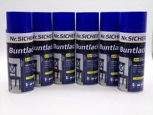 N° Vernis coloré sûr 2 en 1 spray bleu boîte de 6 x 400 ml = 2,4 l total - Photo 1/3