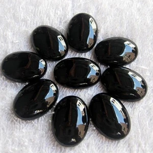 5 Stück Top AAA+ Top Qualität 4x6mm-15x20mm Schwarz Onyx Oval Cabochon Edelsteine | - Bild 1 von 4