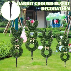Easter Artificial Bunny Shaped Topiary Tree Pot Fake Plant Rabbit Porch Decora - Picture 1 of 15