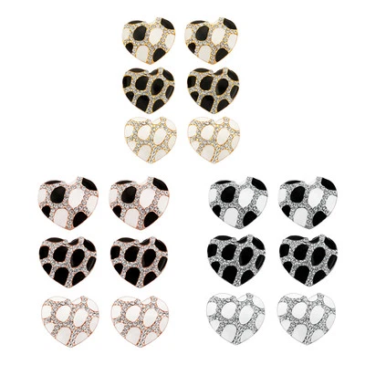 Pendientes enchapados en oro rosa platino pasador AAA circonita corazón empujar hacia atrás .76" L302 Foto 1 de 4