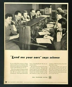 Pubblicità telefonica campana 1948 laboratorio ingegnere tester foto stampa vintage annuncio - Foto 1 di 1