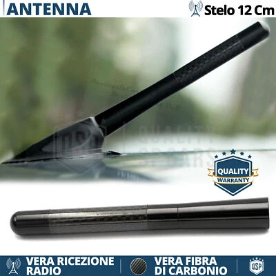 Antenna Corta 12cm Fibra Carbonio PER Peugeot 206-207-406 VERO Segnale RADIO - Immagine 1 di 4
