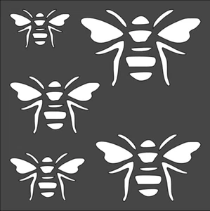 1- 5.5x5.5 inch Stencil, (VG-79) Bee (6mil) - Picture 1 of 2