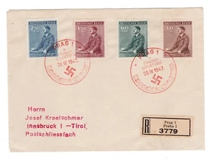 WW II BÖHMEN & MÄHREN DEUTSCHLAND BESATZUNGSBRIEF APRIL 20. GEBURTSTAG NACH ÖSTERREICH  - Bild 1 von 2