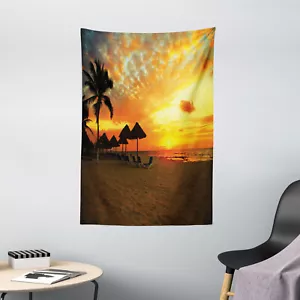 Beach Tapestry Romantic Sunset Scenery Print Wall Hanging Decor - Picture 1 of 3