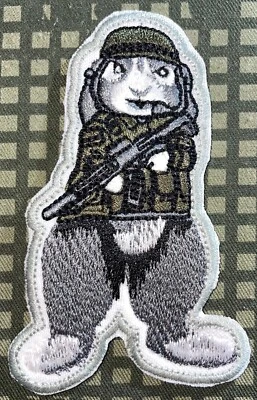 Tactical GI Bunny Rabbit Soldier Patch Hook & Iron-On New A898 - Image 1 of 2