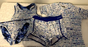 Eddie Bauer Youth Girls Swim Suit Set Reversible Sz L 4 Pieces Interchangeable - Picture 1 of 8