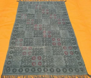 Hand Woven Wool Rug Contemporary Kilim Dhurrie Modern Block Printed Area Rug 4X6 - Picture 1 of 5