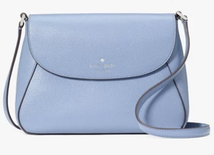 Kate Spade Monica Medium Flap Crossbody Bag Blue Leather Purse KC465 NWT $329 - Picture 1 of 10