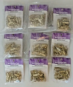 Lot of 19 Packages Gold Pin Backs 40pcs each package Jewely Findings 760 Total - Picture 1 of 2