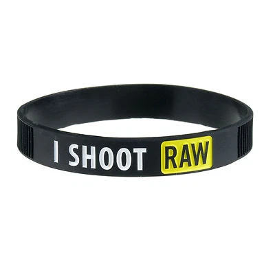 DSLRKIT I Shoot Raw Photography Braccialetto Silicone Giallo Fotografia Braccialetto