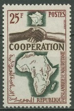 Mauretanien 1964 Zusammenarbeit Landkarte Frankreich u. Afrika 240 postfrisch