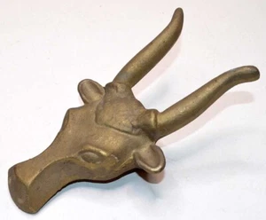 Vintage Solid Bronze Bull Cowboy Boot Jack - Shoe & Boot Remover - Picture 1 of 4
