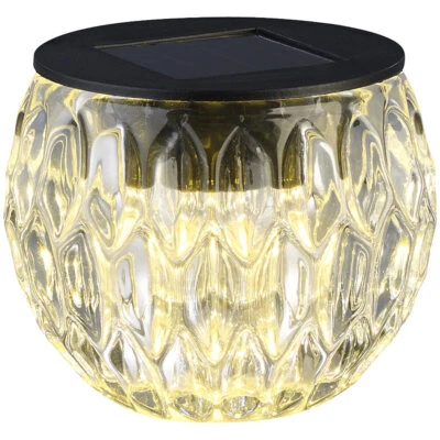 Lunartec Solar-LED-Windlicht Liora, mit tollem Lichtmuster, Glas, IP44, Ø 8 cm - Bild 1 von 4