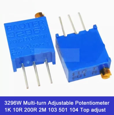 3296W Multi-turn Adjustable Potentiometer 1K 10R 200R 2M 103 501 104 Top adjust - Image 1 of 4