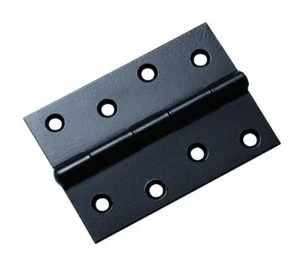 4" Black Powder Coated Fixed Pin Hinge (pair + screws) - HINFP4PCB (2 Pair - Picture 1 of 3