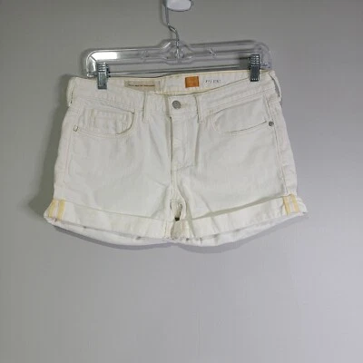 Pilcro And The Letterpress Shorts Stet Fit Ivory Denim Cuffed Womens 27 - Image 1 of 4