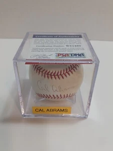 CAL ABRAMS PSA/DNA AUTHENTICATED AUTOGRAPHED BASEBALL - Picture 1 of 7