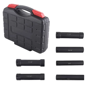 Extended Socket Set 6X 1/2" Drive Deep Heavy Duty Hex Sizes 3/4" to 1-1/4" - Picture 1 of 11