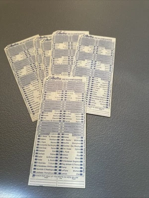 1982 MLB All Star Ballot Major League Baseball Game Unused Gillette Lot Of 8. - Image 1 of 4