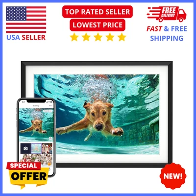 Digital Picture Frame 10.1” 32GB Touch Screen Frame w/ App Photo & Video Sharing - Image 1 of 4